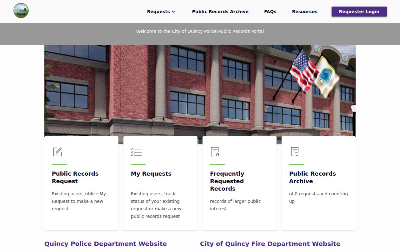 Quincy residents directory public records request portal