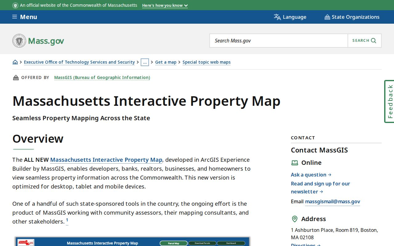 Quincy street directory MassGIS adjacent-parcel instructions